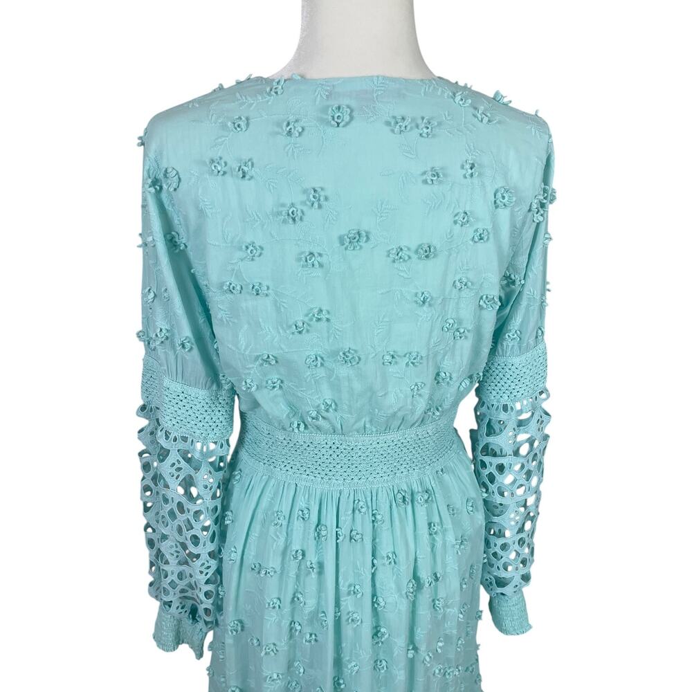 Boston Proper Cotton Embroidered Floral Maxi Dress Sz S Whimsy Cottage Boho - Picture 6 of 14